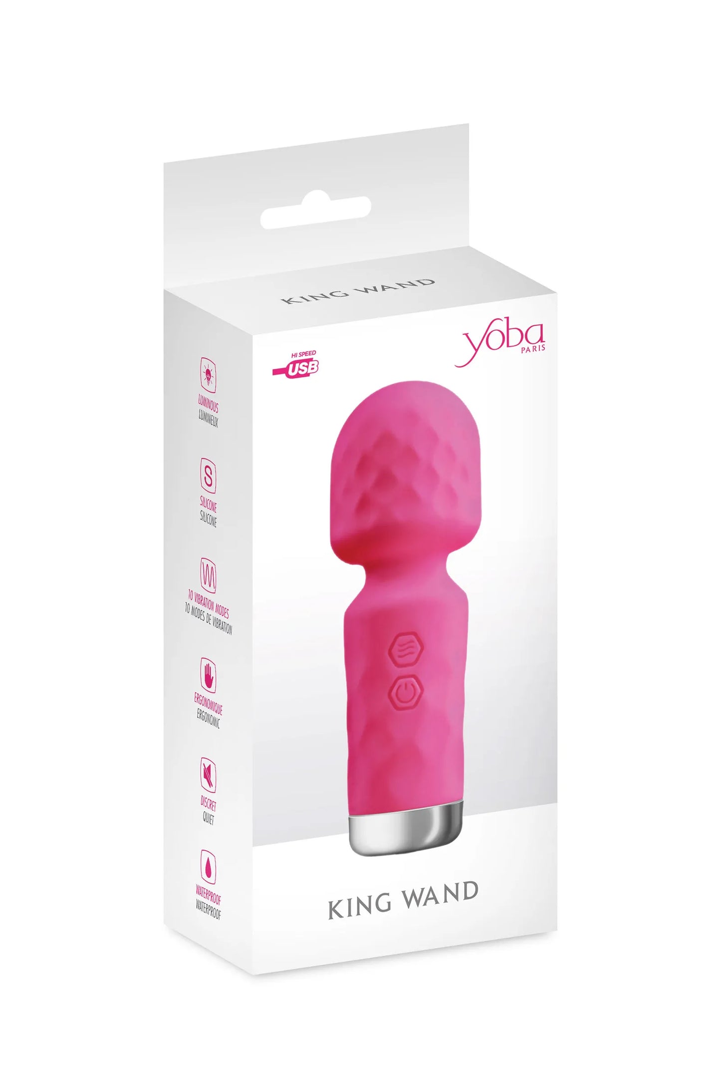 King Wand Rose Mini Vibromasseur en silicone