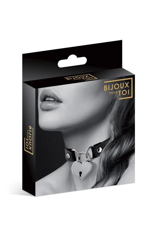 Collier pendentif coeur noir